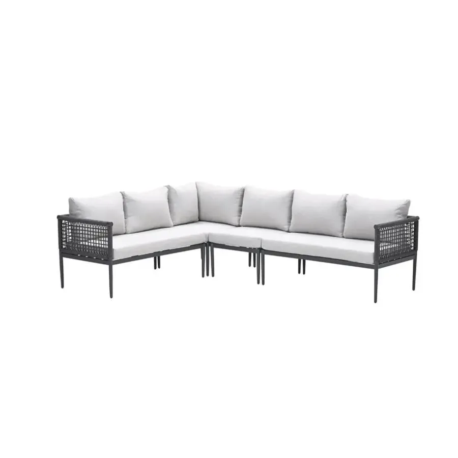 Garden Impressions Teramon hoekset - 4-dlg. - carbon black - dark grey - valley sand