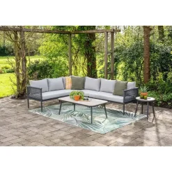 Garden Impressions Teramon hoekset - 4-dlg. - carbon black - dark grey - valley sand