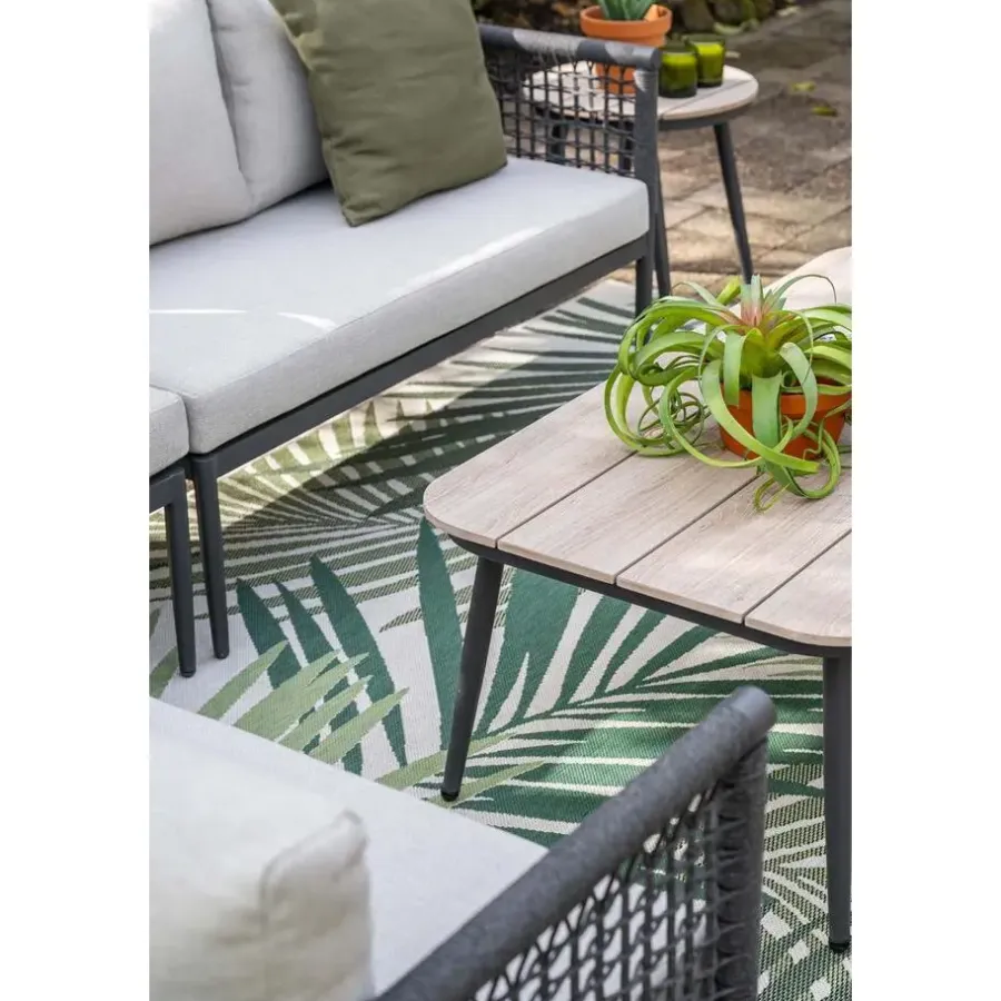 Garden Impressions Teramon hoekset - 4-dlg. - carbon black - dark grey - valley sand