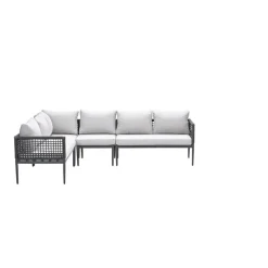Garden Impressions Teramon hoekset - 4-dlg. - carbon black - dark grey - valley sand