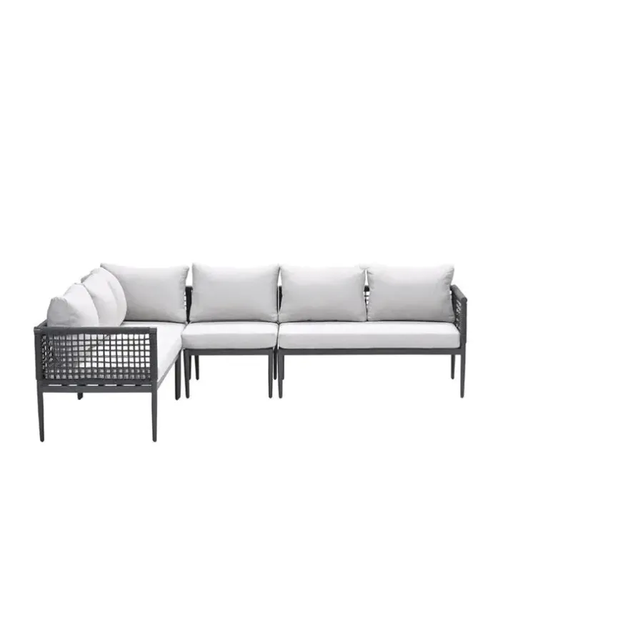 Garden Impressions Teramon hoekset - 4-dlg. - carbon black - dark grey - valley sand