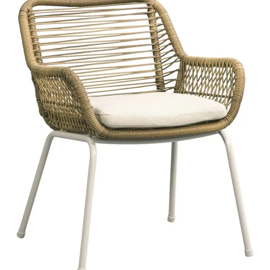Tuinstoelen-Leen Bakker Terrasstoel Grand - wicker naturel