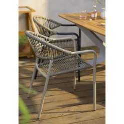 Tuinstoelen-Leen Bakker Terrasstoel Palamos - naturel/zand