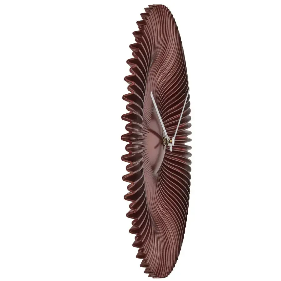 Merkloos TFA radio gestuurde wandklok - kunststof - koper - Dia 18 cm