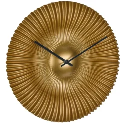 Klokken-Merkloos TFA radio gestuurde wandklok - kunststof - goud - Dia 18 cm