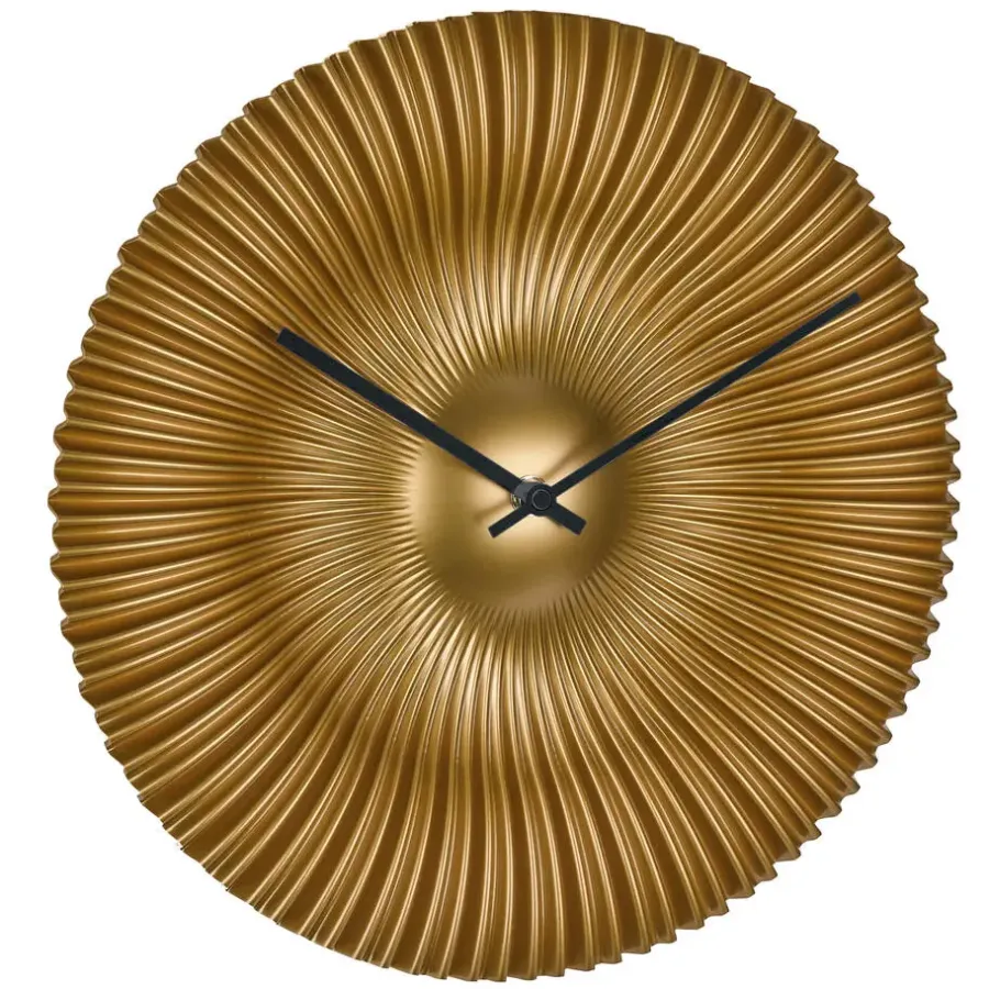 Klokken-Merkloos TFA radio gestuurde wandklok - kunststof - goud - Dia 18 cm