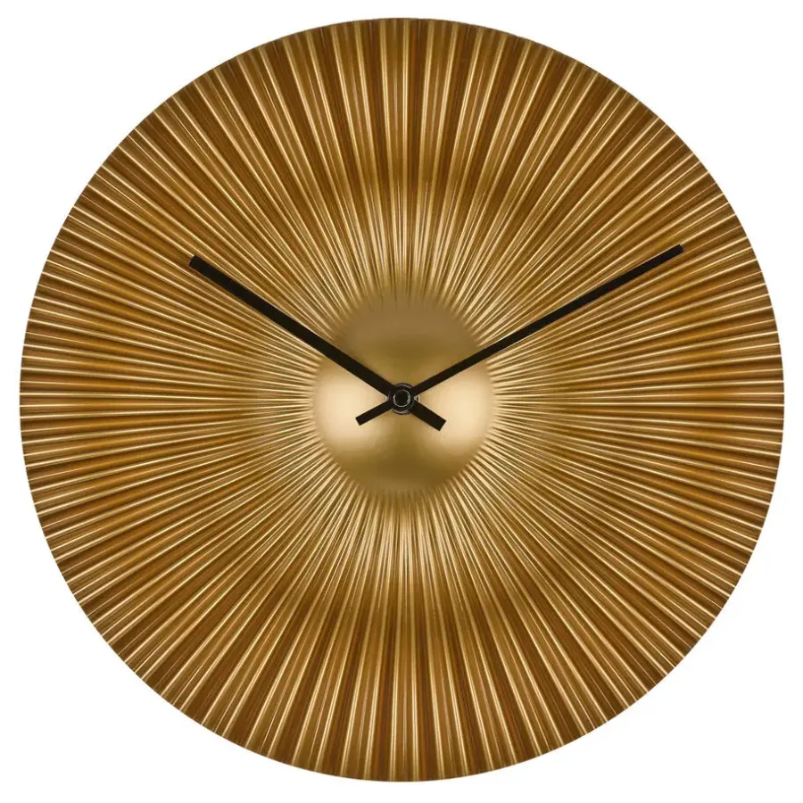 Klokken-Merkloos TFA radio gestuurde wandklok - kunststof - goud - Dia 18 cm