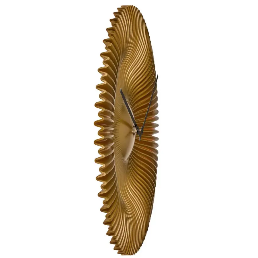 Klokken-Merkloos TFA radio gestuurde wandklok - kunststof - goud - Dia 18 cm