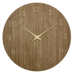 Klokken-Merkloos TFA Wandklok - donker naturel hout - hout - D30 cm