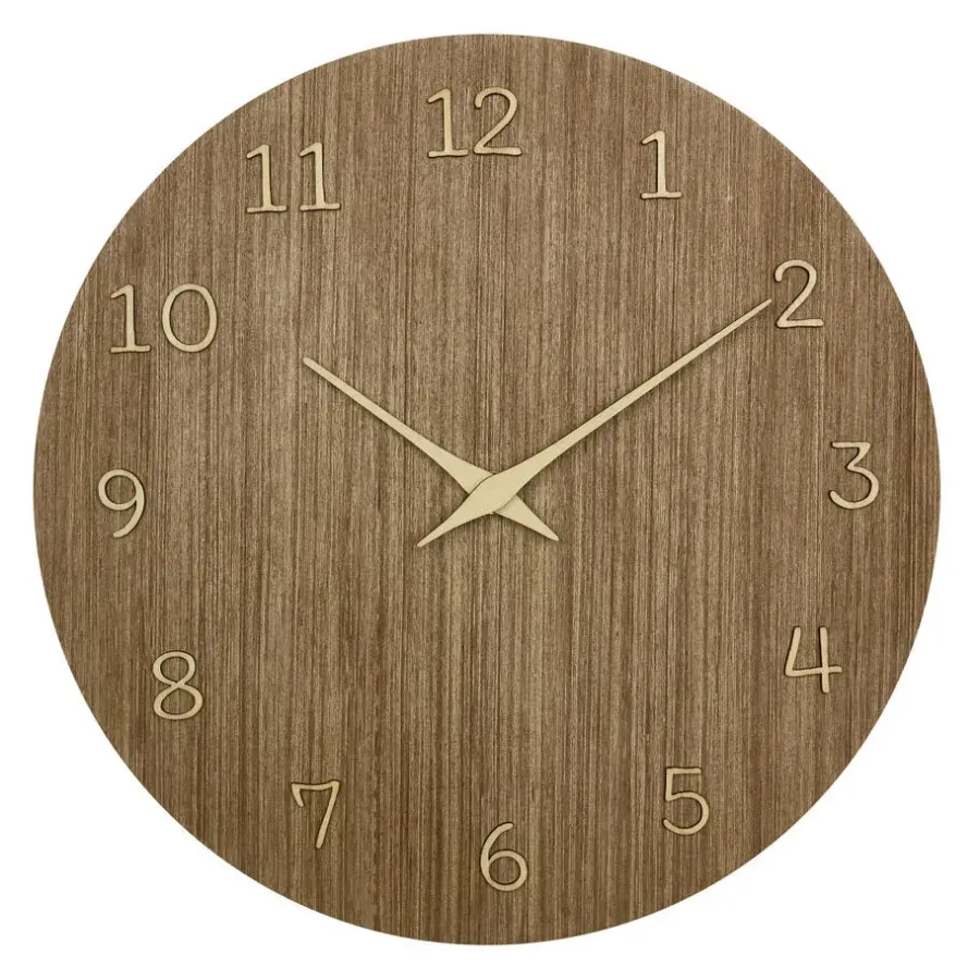 Klokken-Merkloos TFA Wandklok - donker naturel hout - hout - D30 cm