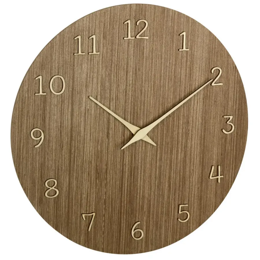 Klokken-Merkloos TFA Wandklok - donker naturel hout - hout - D30 cm