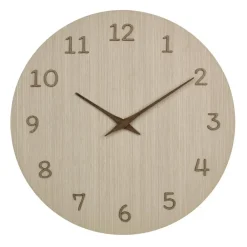 Merkloos TFA Wandklok - naturel houtkleur - hout - D30 cm