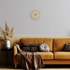 Merkloos TFA Wandklok - naturel houtkleur - hout - D30 cm