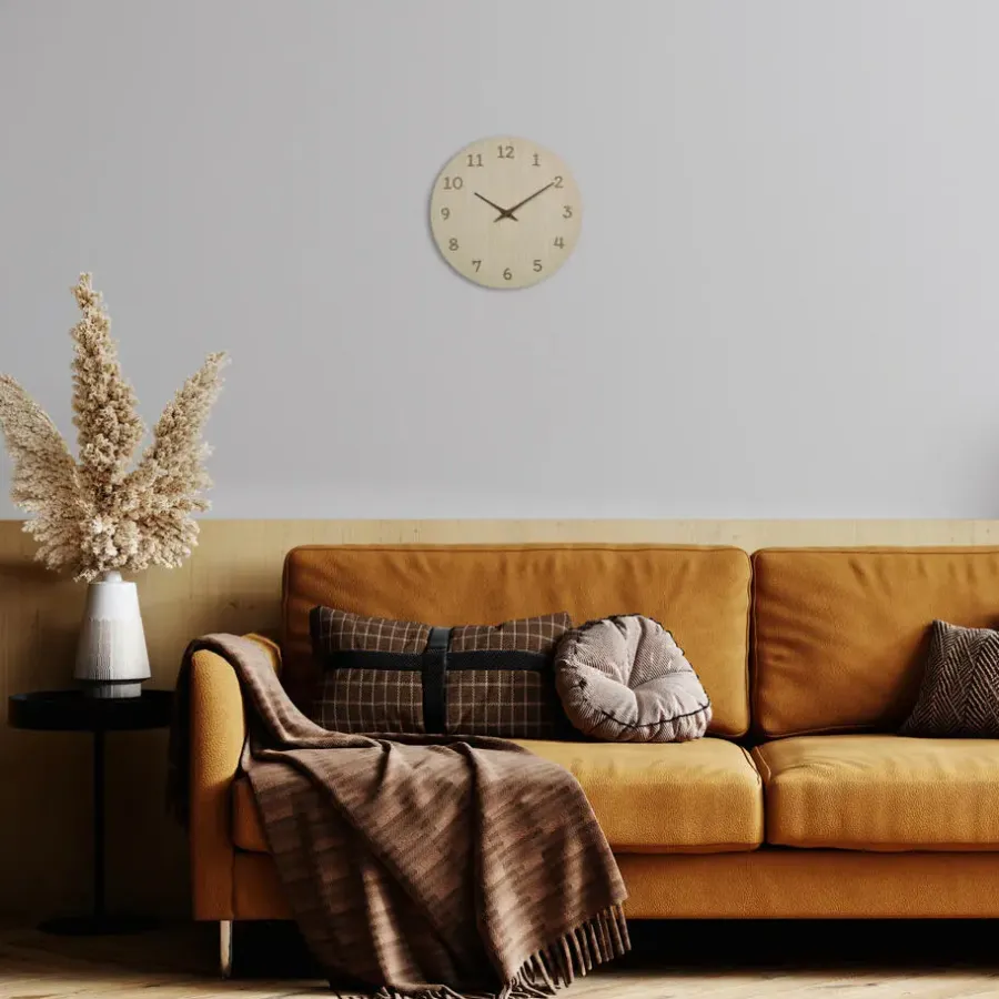Merkloos TFA Wandklok - naturel houtkleur - hout - D30 cm
