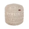 Poefen-Beliani THAKOT - Poef - Beige - 45 x 45 x 45 cm - Katoen