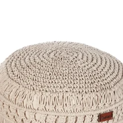Poefen-Beliani THAKOT - Poef - Beige - 45 x 45 x 45 cm - Katoen