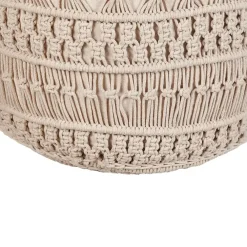 Poefen-Beliani THAKOT - Poef - Beige - 45 x 45 x 45 cm - Katoen