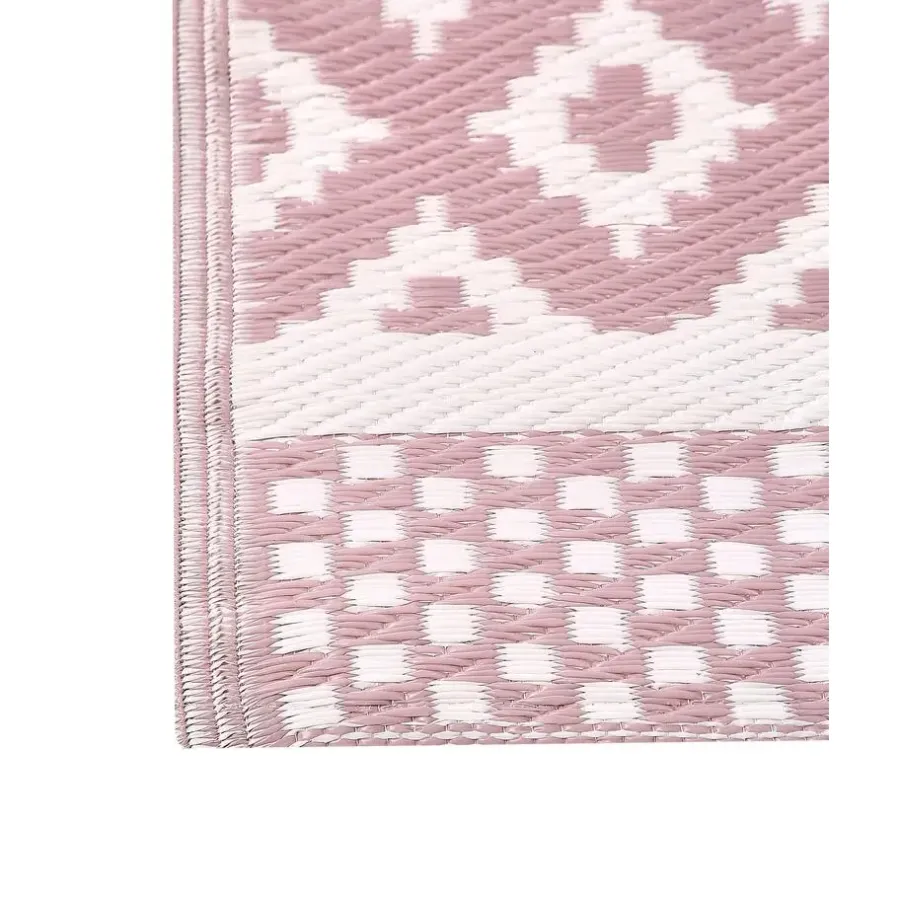 Buiten Vloerkleden|Buiten Vloerkleden-Beliani THANE - Outdoor kleed - Roze - 120 x 180 cm - Polypropyleen