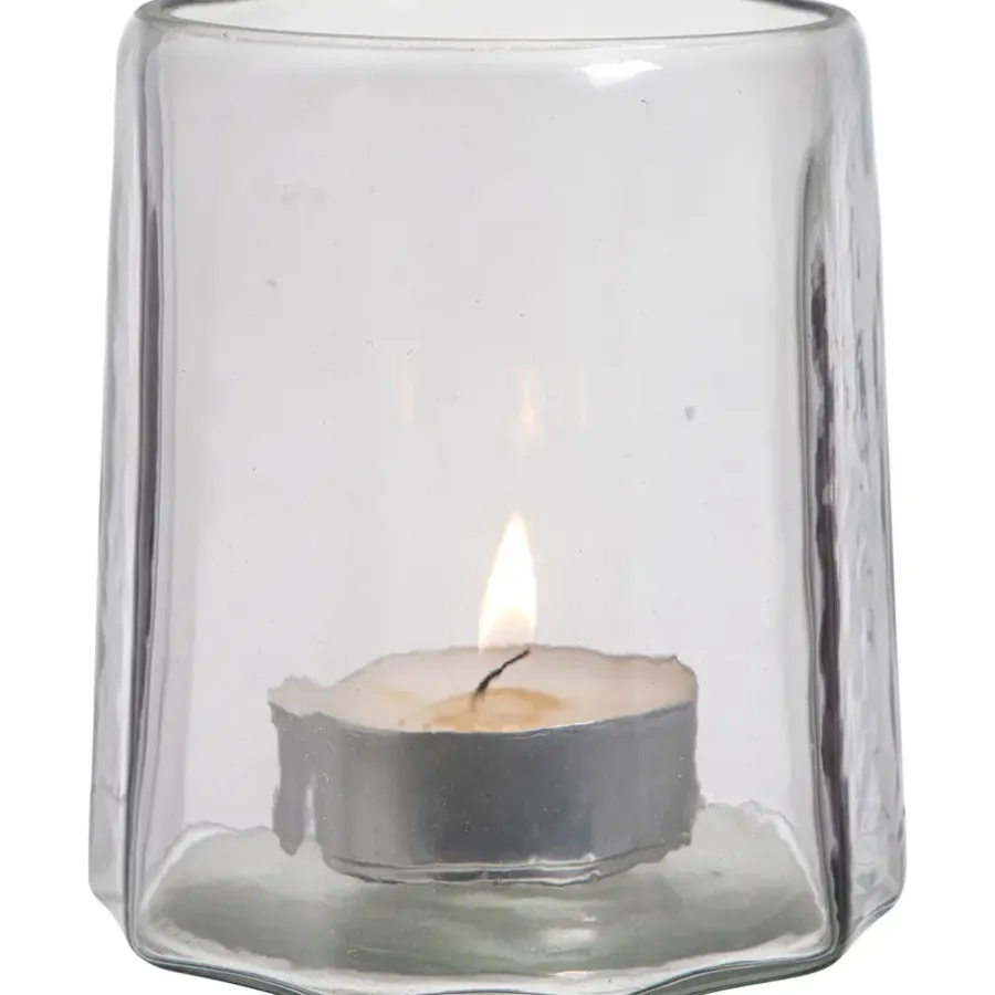 Kandelaars En Windlichten-Leen Bakker Theelichthouder Dily - zand - 12,5xØ12 cm