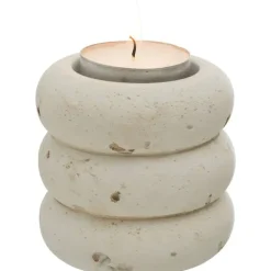 Leen Bakker Theelichthouder Nordic - off-white - 6,5xØ7 cm