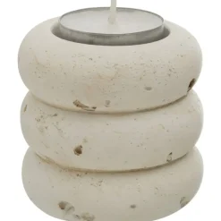 Leen Bakker Theelichthouder Nordic - off-white - 6,5xØ7 cm