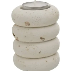 Kandelaars En Windlichten-Leen Bakker Theelichthouder Nordic - off-white - 8,5xØ7 cm