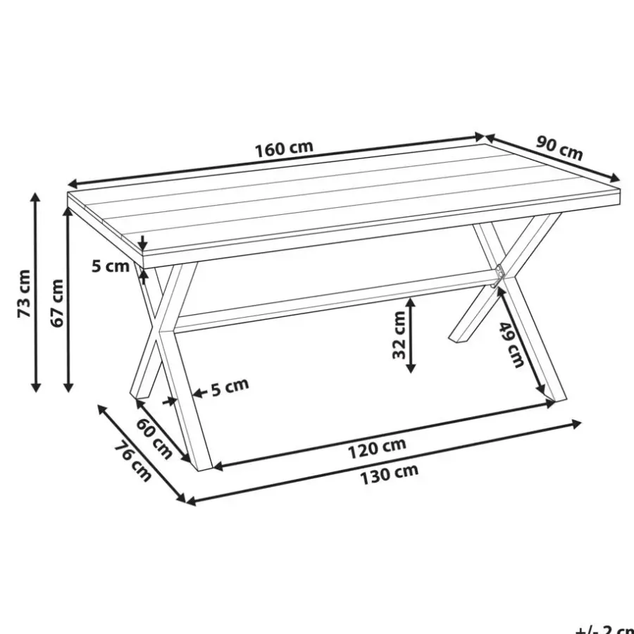 Beliani TIANO - Tuintafel - Taupe - Aluminium