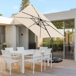 Merkloos Tiltable Floating Parasol 250x250 cm - Starker schwimmender Sonnenschirm - Ecru