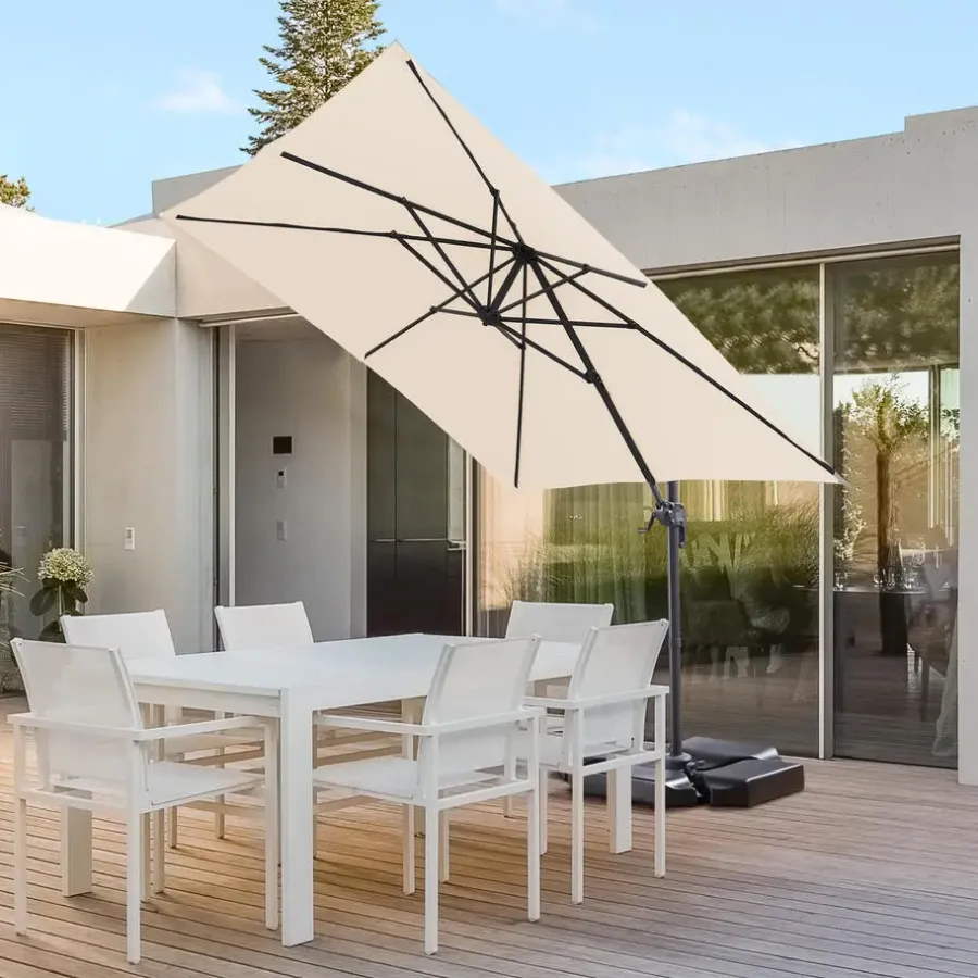 Merkloos Tiltable Floating Parasol 250x250 cm - Starker schwimmender Sonnenschirm - Ecru