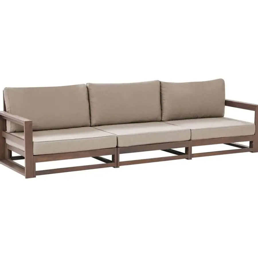 Beliani TIMOR - Loungebank 3-zits - Donker - Acaciahout