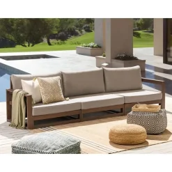Beliani TIMOR - Loungebank 3-zits - Donker - Acaciahout