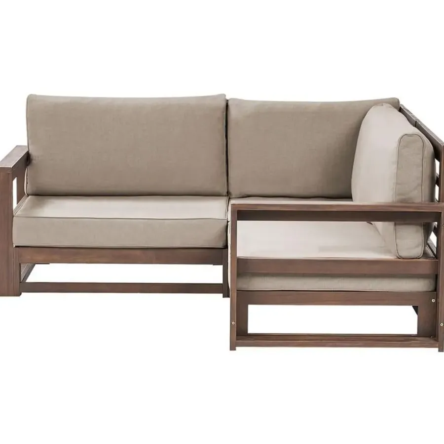 Beliani TIMOR - Loungeset - Donkere houtkleur - Acaciahout