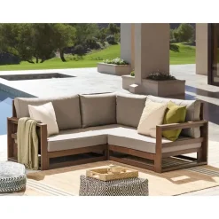Beliani TIMOR - Loungeset - Donkere houtkleur - Acaciahout