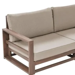Loungesets-Beliani TIMOR - Loungeset 5-zits - Donkere houtkleur - FSC® acaciahout