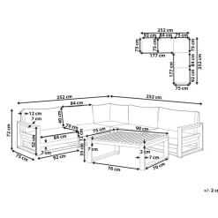 Loungesets-Beliani TIMOR - Loungeset 5-zits - Donkere houtkleur - FSC® acaciahout