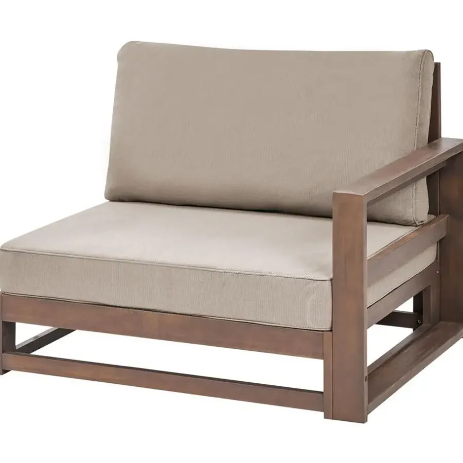 Loungesets-Beliani TIMOR - Loungeset 5-zits - Donkere houtkleur - FSC® acaciahout