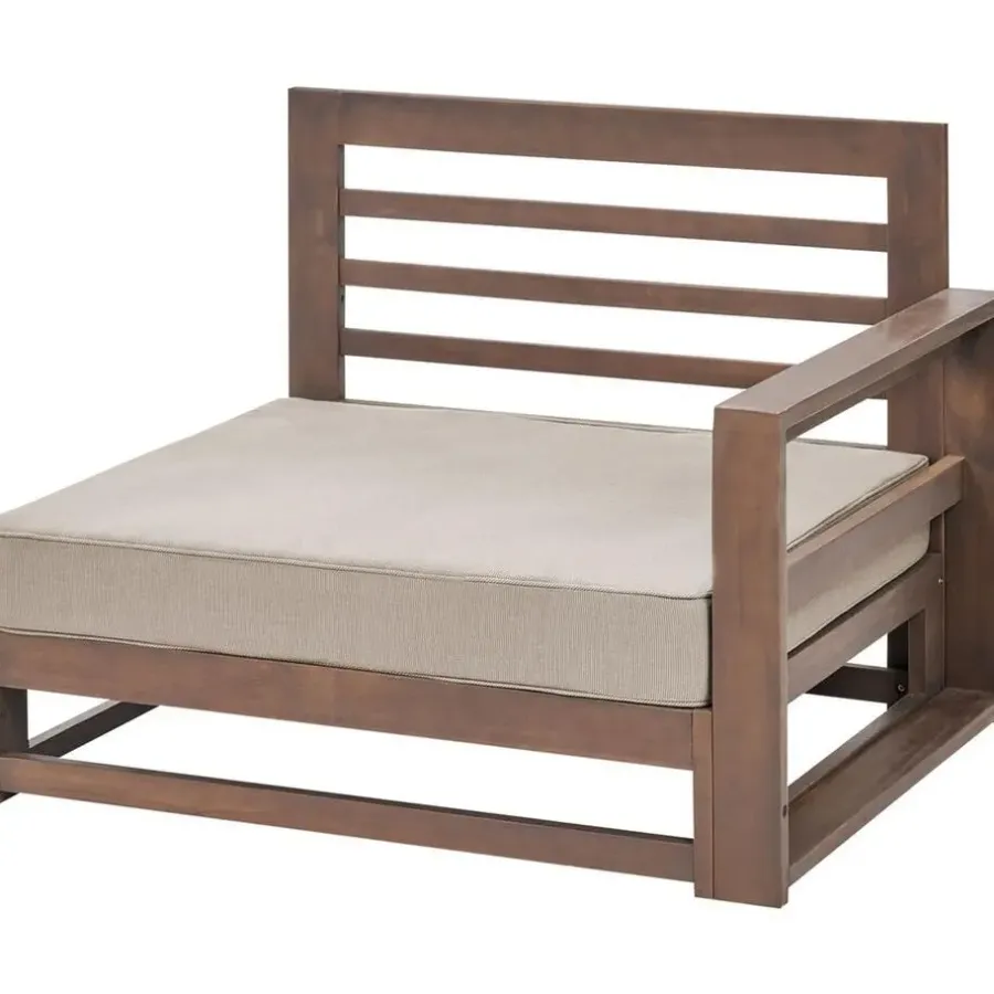 Loungesets-Beliani TIMOR - Loungeset 5-zits - Donkere houtkleur - FSC® acaciahout
