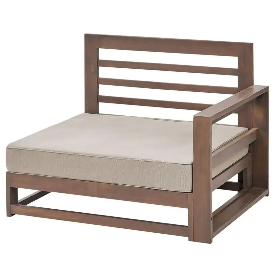 Loungebanken-Beliani TIMOR II - Loungebank - Donkerhout - Acaciahout