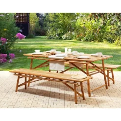 Tuinsets-Beliani TINDARI - Tuinset 4-zits - Lichthout - Bamboe