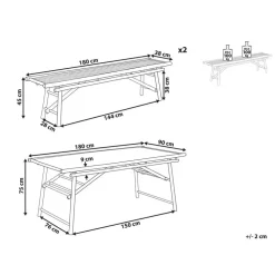 Tuinsets-Beliani TINDARI - Tuinset 4-zits - Lichthout - Bamboe