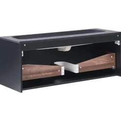Wastafelkasten-Leen Bakker TITICACA - Wandgemonteerd meubel met wasbak - Donkerbruin - MDF