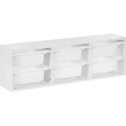 Leen Bakker TOBIN - Wandplank met 6 dozen - Wit - Vezelplaat