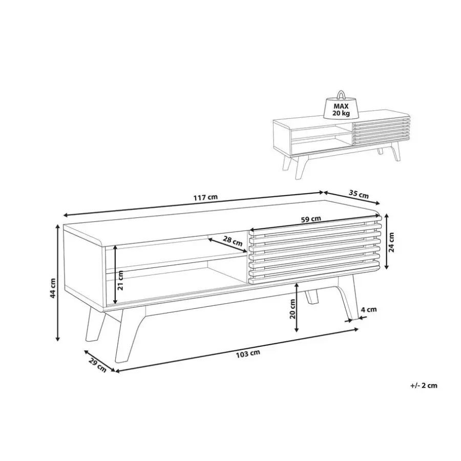Beliani TOLEDO - TV-meubel - Wit - MDF