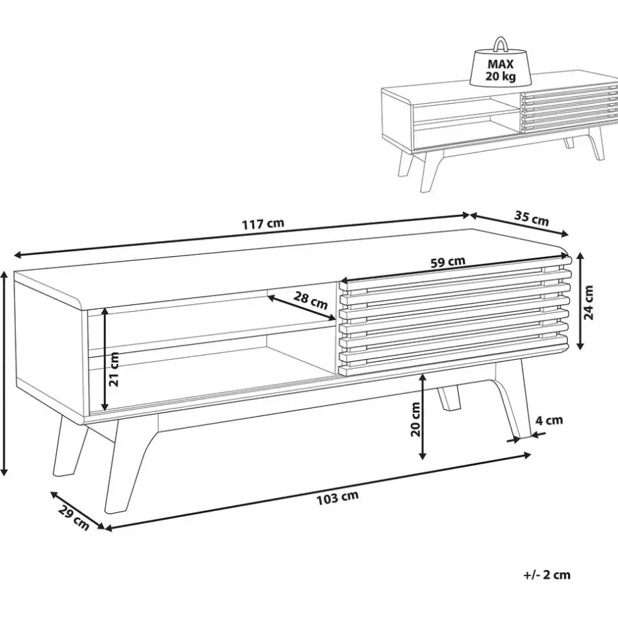 Beliani TOLEDO - TV-meubel - Wit - MDF