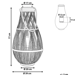 Kandelaars En Windlichten-Beliani TONGA - Lantaarn - Wit - Bamboehout