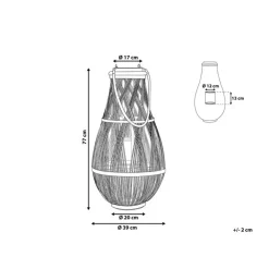 Kandelaars En Windlichten-Beliani TONGA - Lantaarn - Wit - Bamboehout