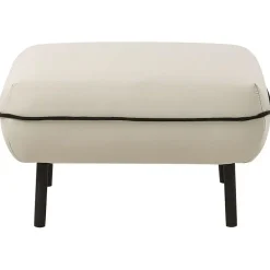Hockers En Voetenbanken-Beliani TONSBERG - Ottomaan - Lichtbeige - Polyester