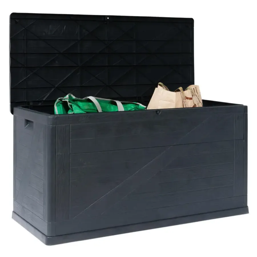 Kussenboxen-Toomax Wood opbergbox - 420L - Antraciet