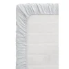 Leen Bakker Topper hoeslaken - Percale katoen - lichtgrijs - 180x200 cm