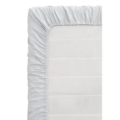 Leen Bakker Topper hoeslaken - Percale katoen - lichtgrijs - 180x200 cm